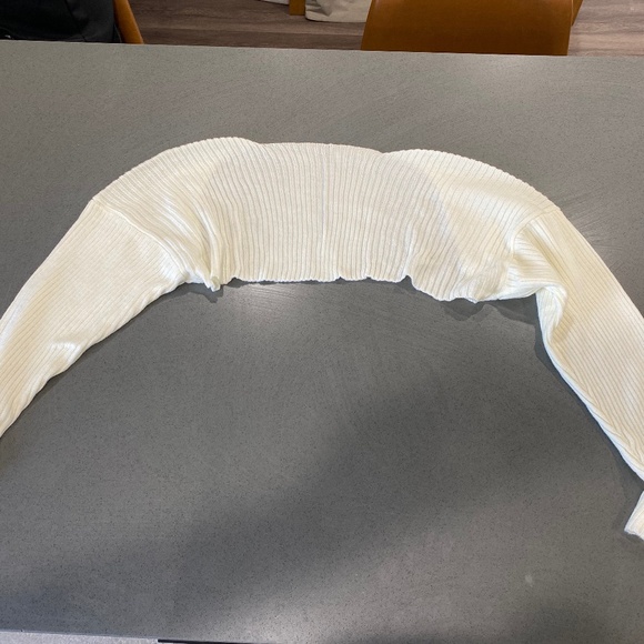 DOLLS KILL Inner Zen Cropped Cardigan - White - Picture 3 of 3